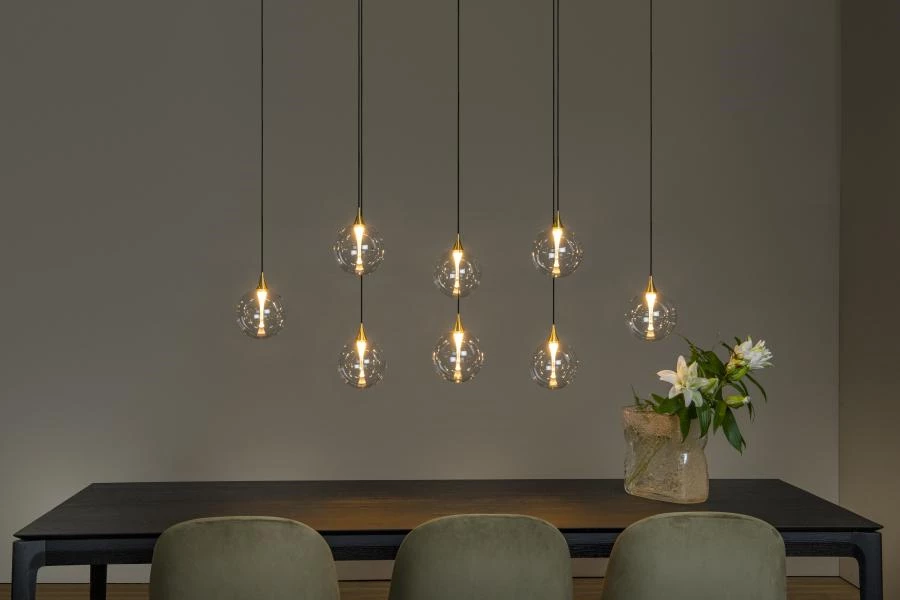 Lucide Premium GISELA - Pendelleuchten - LED Dim. - 8x3,9W 2700K - Transparent - Atmosphäre 1